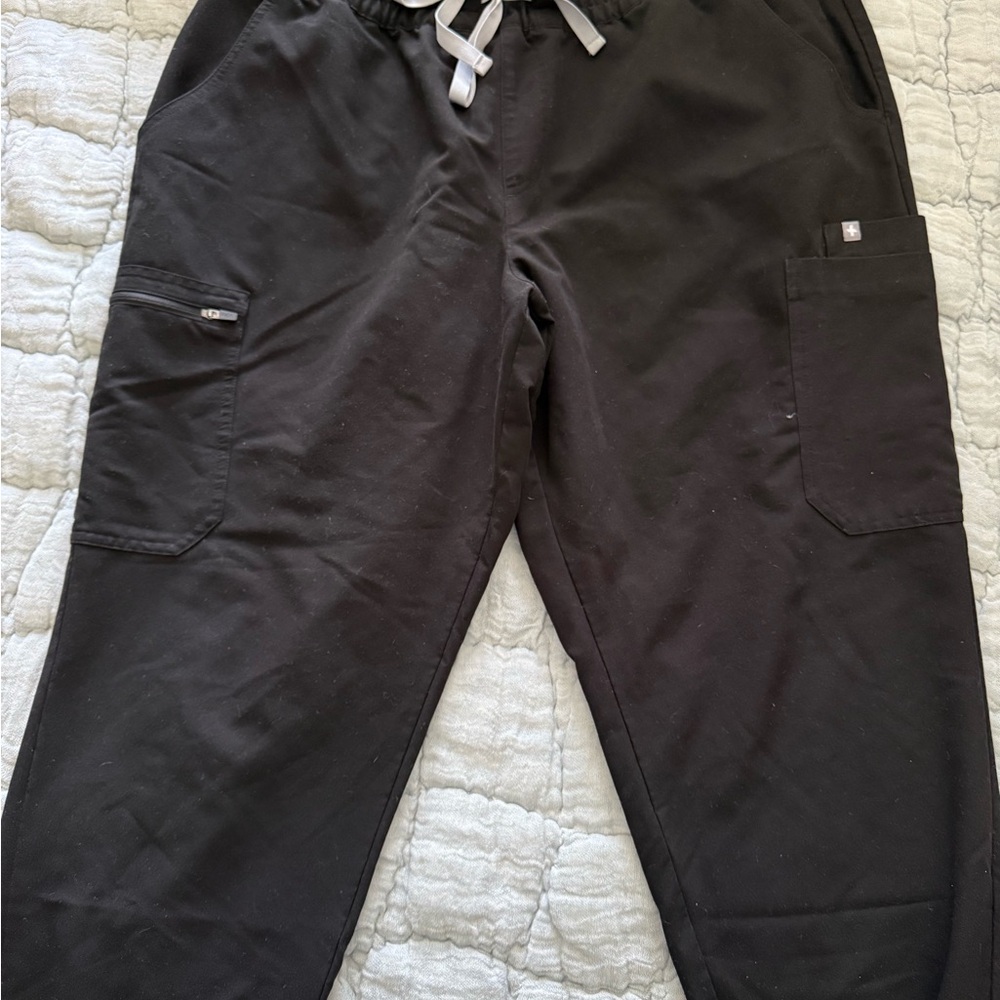 Figs Black Cargo Pants